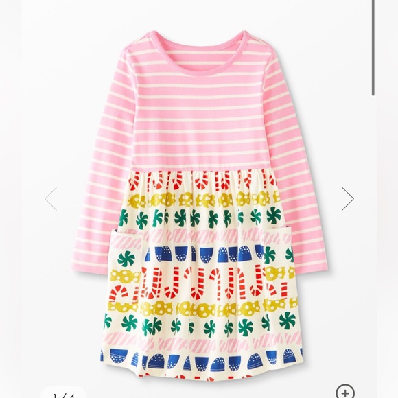 Hanna Andersson Pink Striped Dress with Multicolor Pattern - Picture 1 of 5